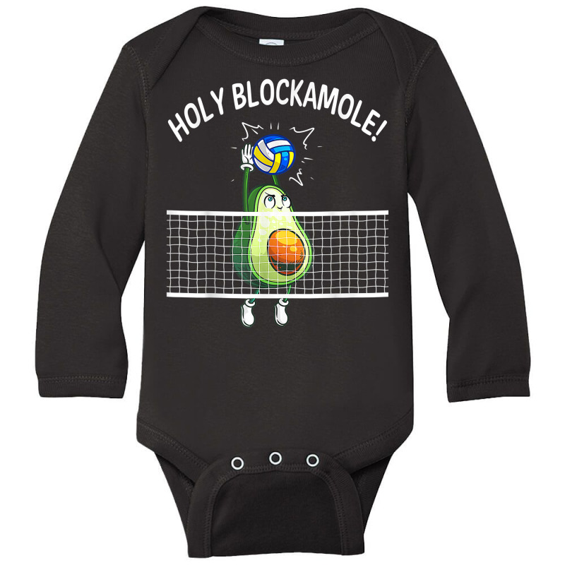 Holy Blockamole Volleyball Shirt Player Blocker Avocado T Shirt Long Sleeve Baby Bodysuit by dorman | Artistshot