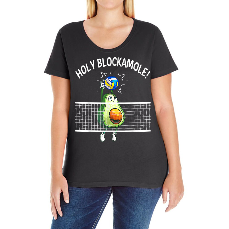 Holy Blockamole Volleyball Shirt Player Blocker Avocado T Shirt Ladies Curvy T-Shirt by dorman | Artistshot