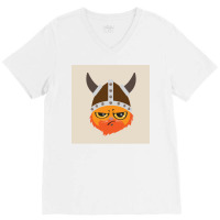 Viking Cat Cat Viking Helmet Emotion Gift  Boy Gift V-neck Tee | Artistshot