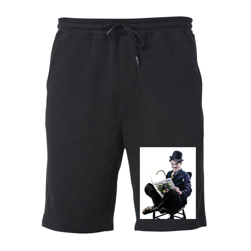 Charlie Chaplin Reading Classic Trending Trending Fleece Short | Artistshot