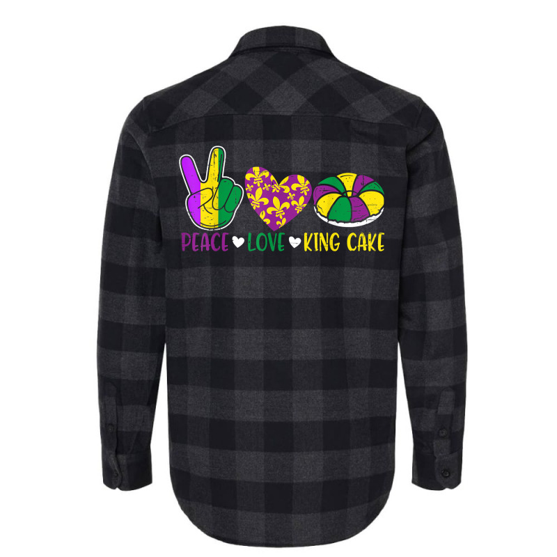 Peace Love King Cake Funny Mardi Gras Festival Party T Shirt Flannel Shirt | Artistshot