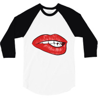 Kiss Fun Art Design - Red Lips 3/4 Sleeve Shirt | Artistshot