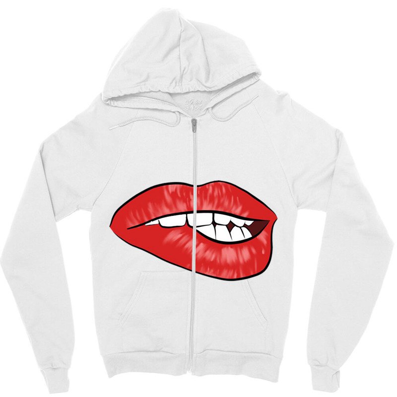 Kiss Fun Art Design - Red Lips Zipper Hoodie | Artistshot