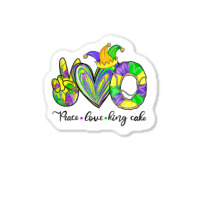 Peace Love King Cake Mardi Gras,king Cake, Mardi Gras T Shirt Sticker | Artistshot