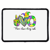 Peace Love King Cake Mardi Gras,king Cake, Mardi Gras T Shirt Rectangle Patch | Artistshot