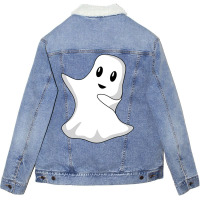 Funny Dabbing Ghost Halloween Dab   Halloween Tees Unisex Sherpa-lined Denim Jacket | Artistshot