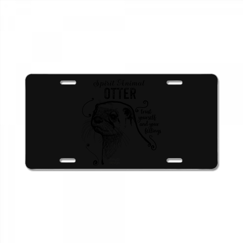 Trending Spirit Animal - Otter Black License Plate | Artistshot