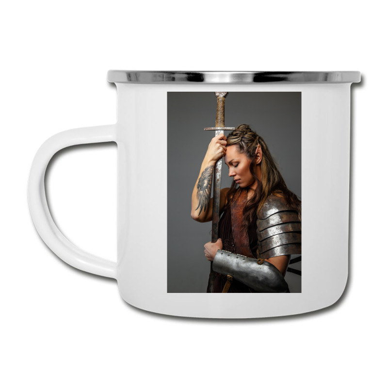 Viking Warrior Elf Woman Strong Goddess Female  Vintage Red Camper Cup | Artistshot