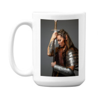 Viking Warrior Elf Woman Strong Goddess Female  Vintage Red 15 Oz Coffee Mug | Artistshot