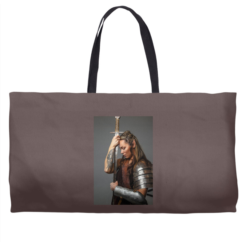 Viking Warrior Elf Woman Strong Goddess Female  Vintage Red Weekender Totes | Artistshot