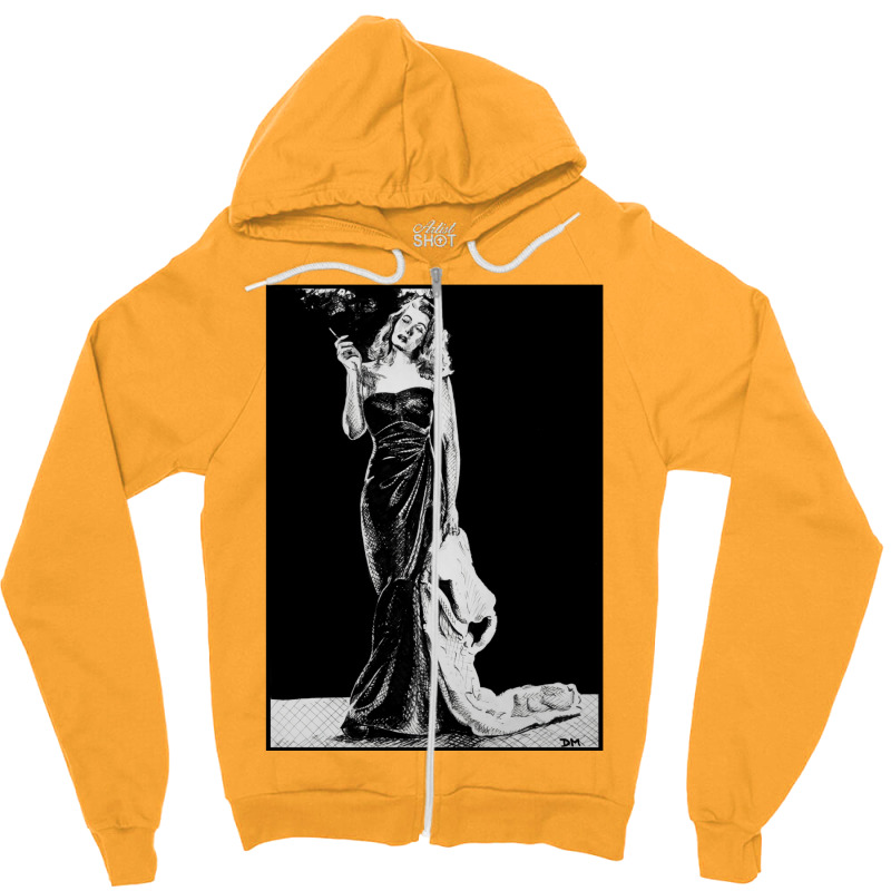 Gilda Fitted Vneck Aesthetic Love Zipper Hoodie by nozademk | Artistshot