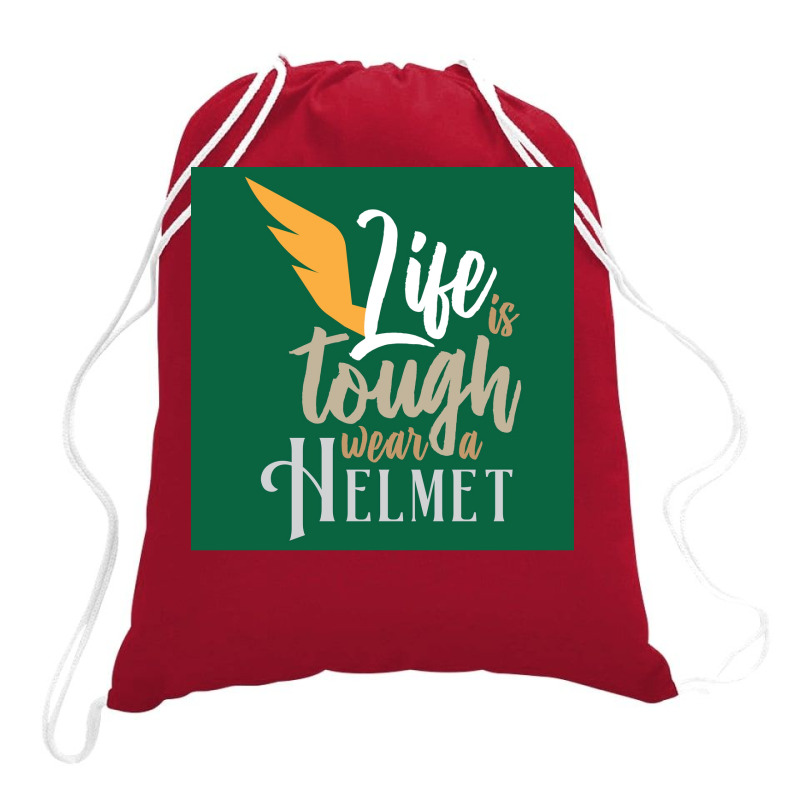 Vikings Life Is Tough Wear A Helmet Gift Idea  Humor Gift Drawstring Bags | Artistshot