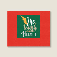 Vikings Life Is Tough Wear A Helmet Gift Idea  Humor Gift Landscape Canvas Print | Artistshot