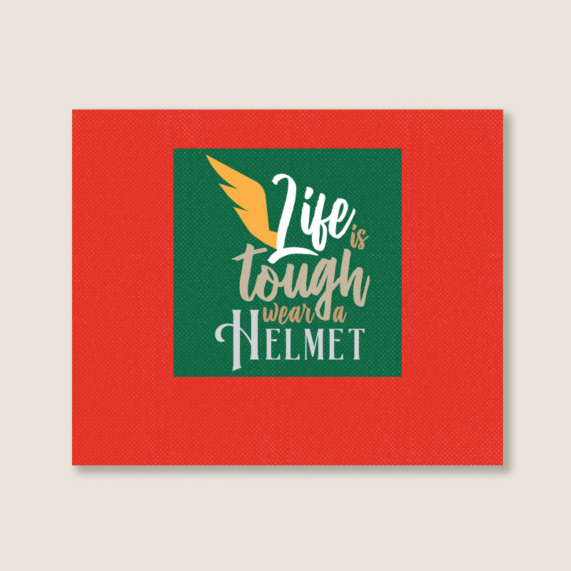 Vikings Life Is Tough Wear A Helmet Gift Idea  Humor Gift Landscape Canvas Print | Artistshot