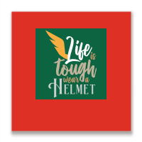 Vikings Life Is Tough Wear A Helmet Gift Idea  Humor Gift Metal Print Square | Artistshot