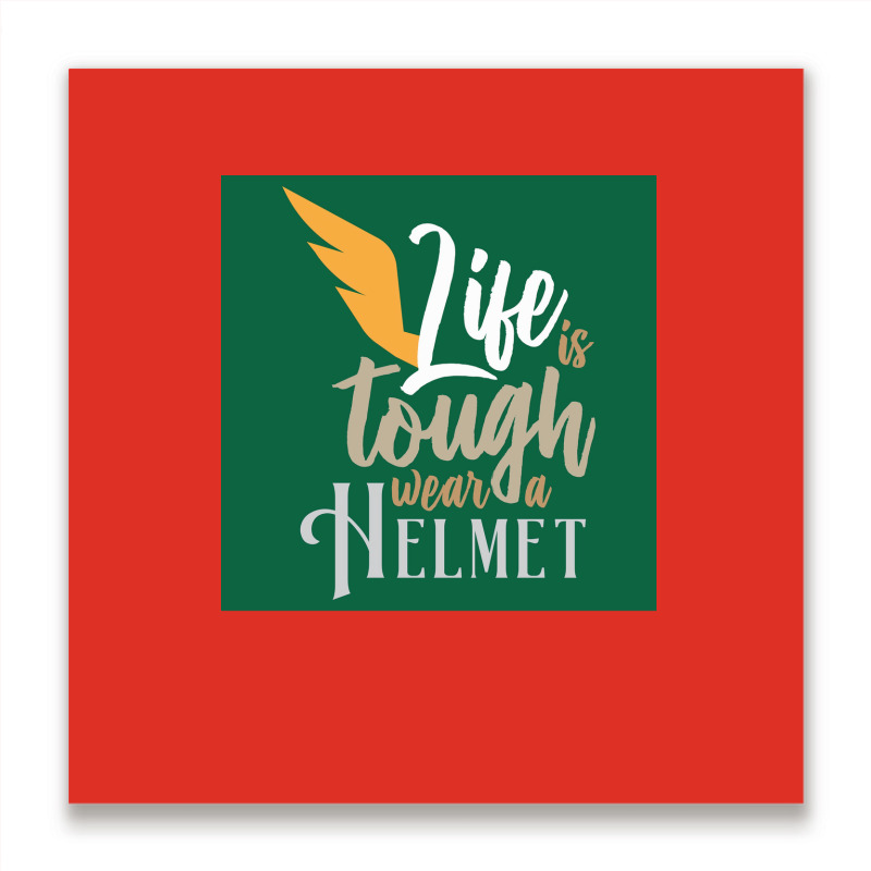 Vikings Life Is Tough Wear A Helmet Gift Idea  Humor Gift Metal Print Square | Artistshot