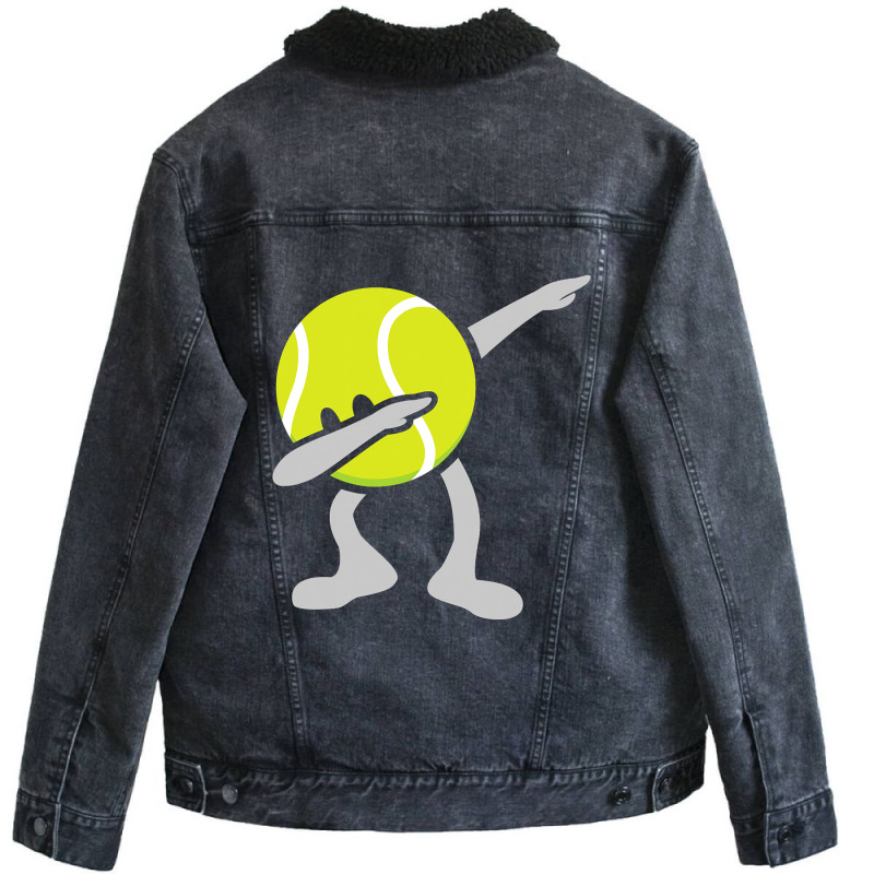 Funny Dabbing Tennis Ball Unisex Sherpa-lined Denim Jacket | Artistshot