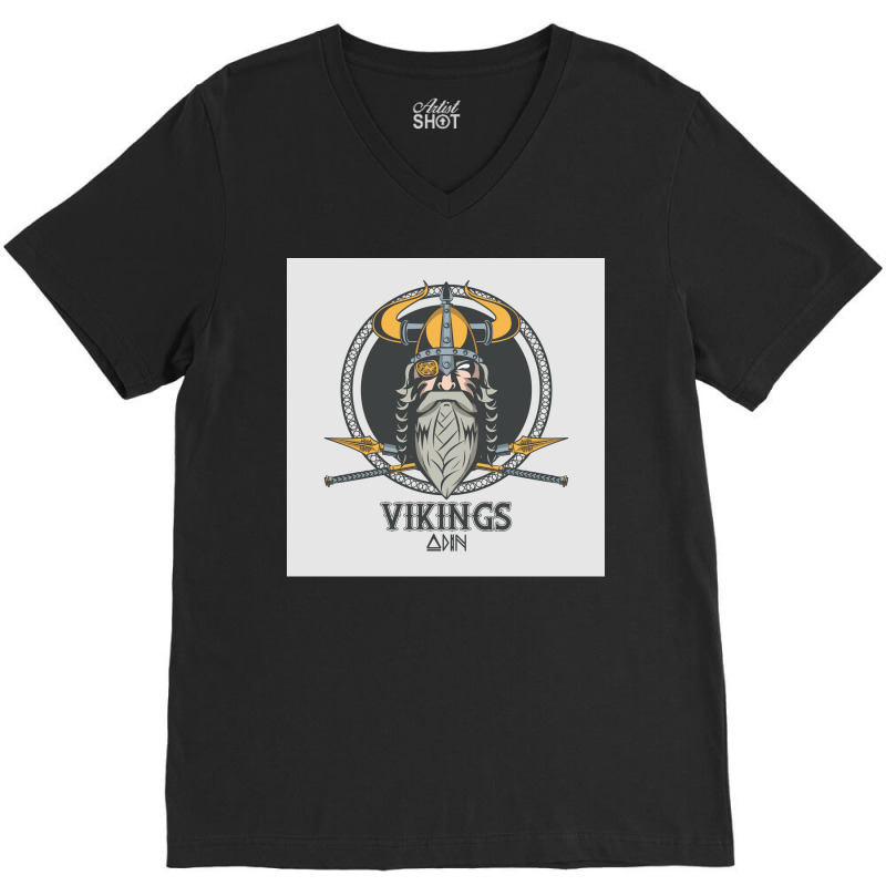 Vikings  Retro Blue Vintage V-neck Tee | Artistshot