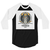 Vikings  Retro Blue Vintage 3/4 Sleeve Shirt | Artistshot