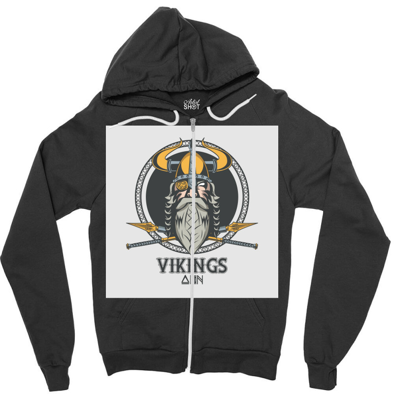 Vikings  Retro Blue Vintage Zipper Hoodie | Artistshot