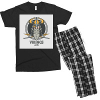 Vikings  Retro Blue Vintage Men's T-shirt Pajama Set | Artistshot