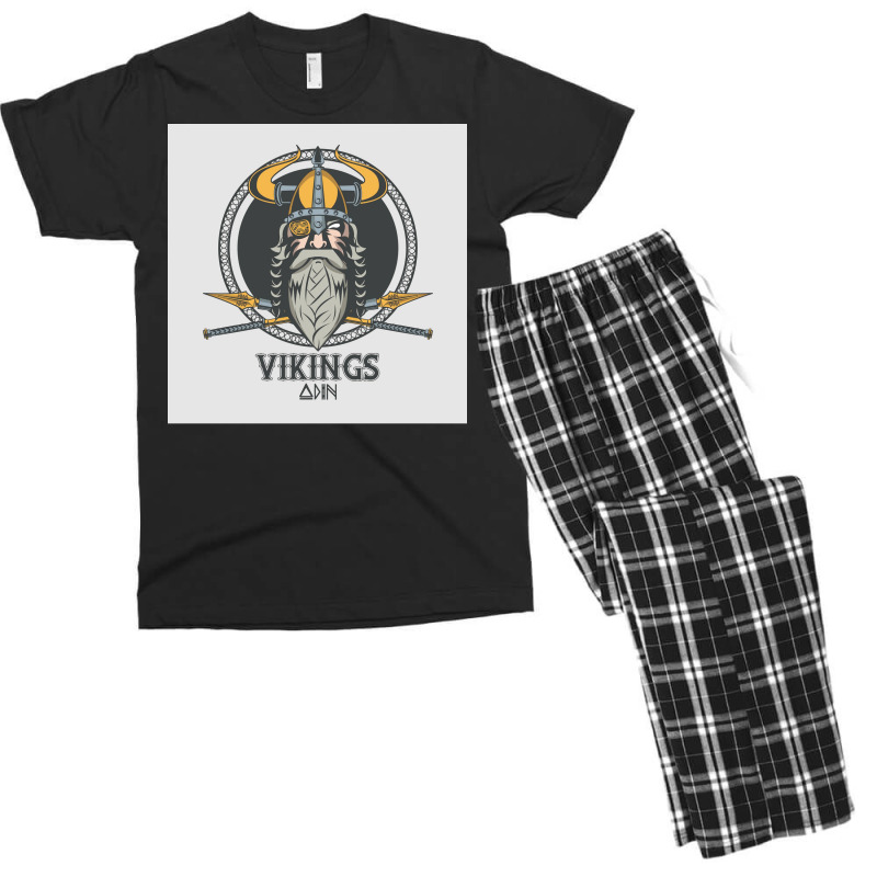 Vikings  Retro Blue Vintage Men's T-shirt Pajama Set | Artistshot