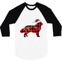 Newfoundland Dog Christmas Red Plaid Pajamas 3/4 Sleeve Shirt | Artistshot