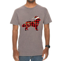 Newfoundland Dog Christmas Red Plaid Pajamas Vintage T-shirt | Artistshot