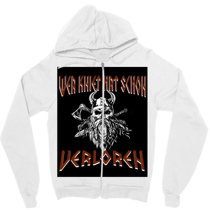 Who Kneel Has Been Lost Viking Sword Ax  Stars Cool Zipper Hoodie | Artistshot