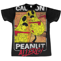 Trending Food Intolerance Caution Peanut Allergy Food Allergy Graphic T-shirt | Artistshot