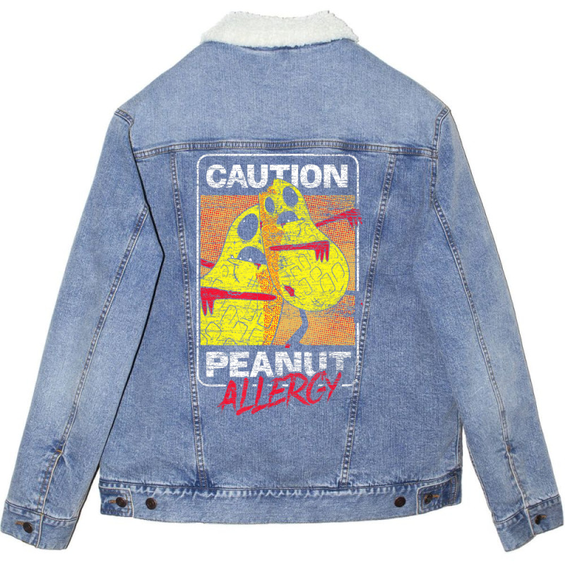 Trending Food Intolerance Caution Peanut Allergy Food Allergy Unisex Sherpa-Lined Denim Jacket by Karyn Love | Artistshot