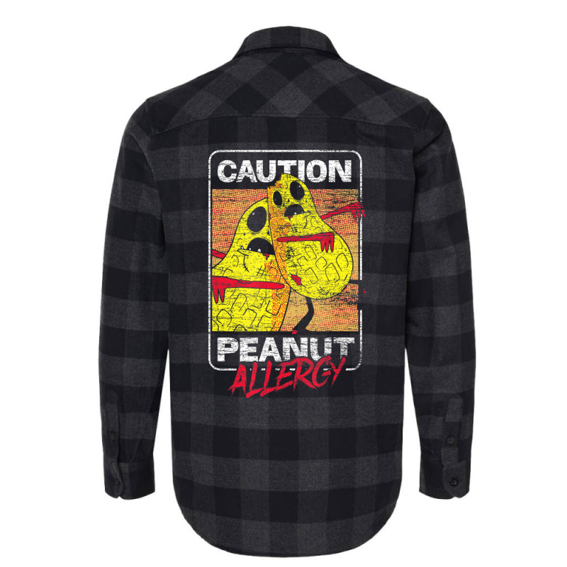 Trending Food Intolerance Caution Peanut Allergy Food Allergy Flannel Shirt by Karyn Love | Artistshot