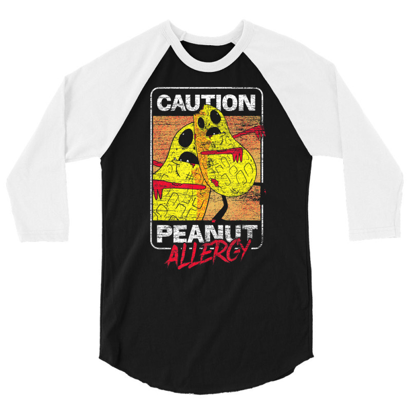 Trending Food Intolerance Caution Peanut Allergy Food Allergy 3/4 Sleeve Shirt by Karyn Love | Artistshot