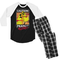 Trending Food Intolerance Caution Peanut Allergy Food Allergy Men's 3/4 Sleeve Pajama Set | Artistshot