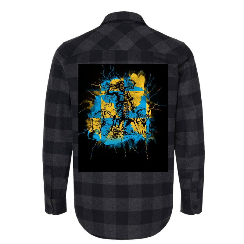 Wolf Viking Norse Mythology Ornate Wolves Odin  Blue Humor Flannel Shirt | Artistshot