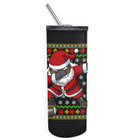 Limited Edition Football Dabbing Black African American Santa Christma Skinny Tumbler | Artistshot