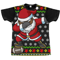 Limited Edition Football Dabbing Black African American Santa Christma Graphic T-shirt | Artistshot