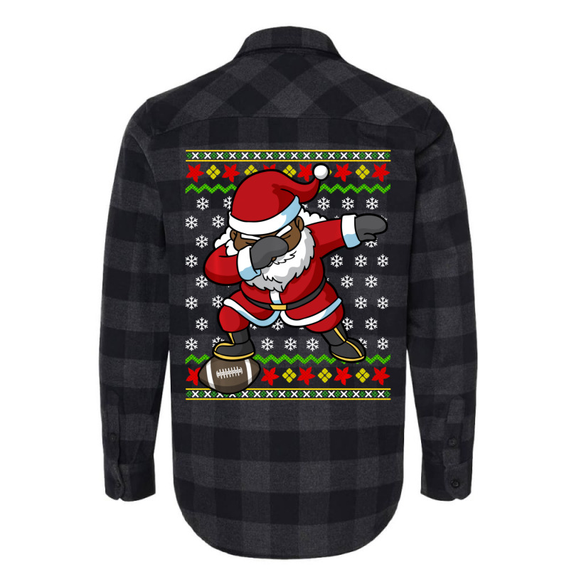 Limited Edition Football Dabbing Black African American Santa Christma Flannel Shirt | Artistshot