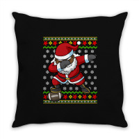 Limited Edition Football Dabbing Black African American Santa Christma Throw Pillow | Artistshot