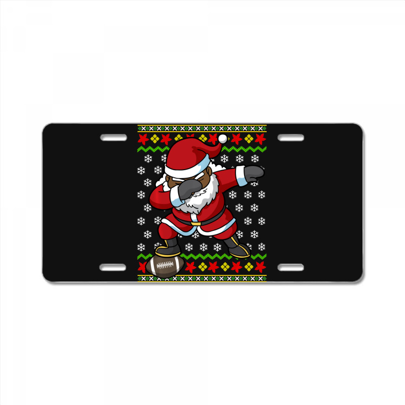 Limited Edition Football Dabbing Black African American Santa Christma License Plate | Artistshot