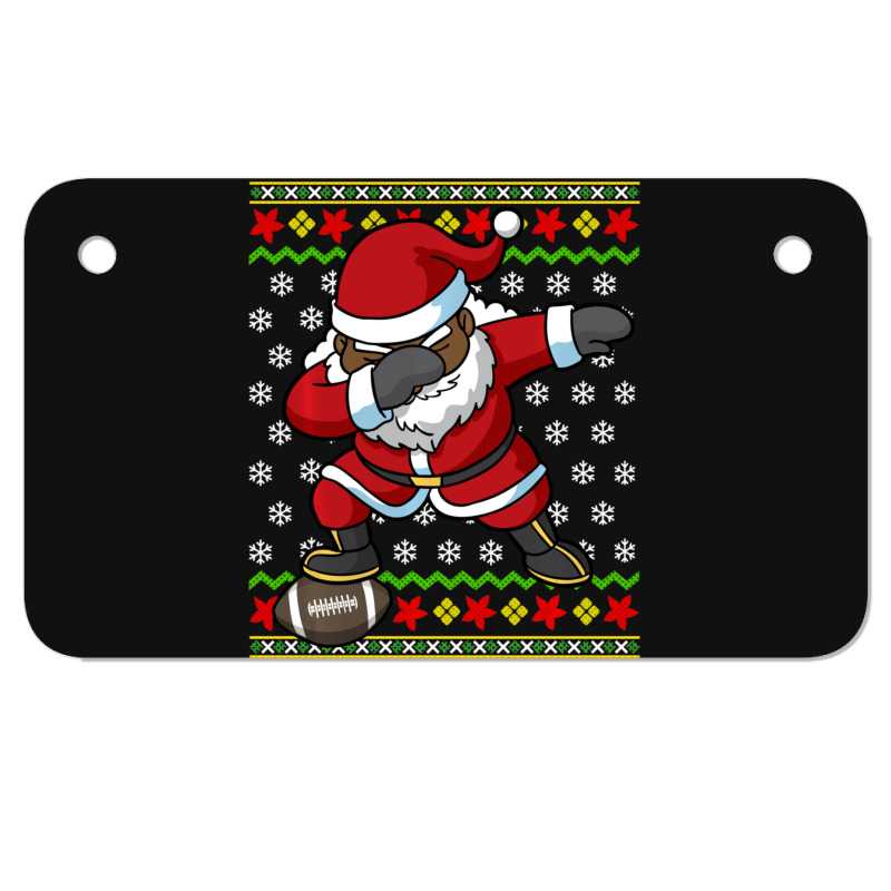 Limited Edition Football Dabbing Black African American Santa Christma Motorcycle License Plate | Artistshot