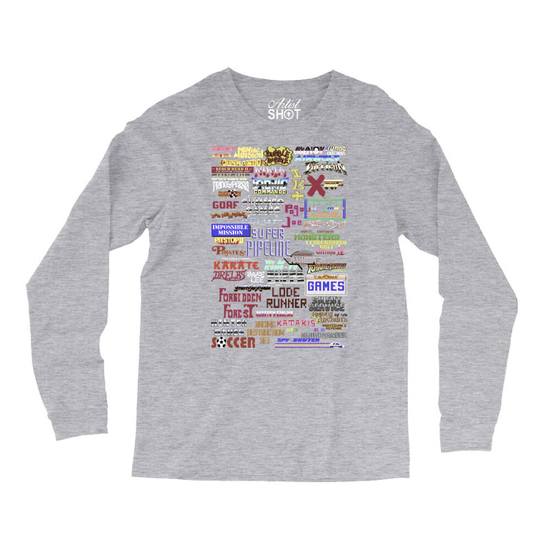 C64 Games Titles Screen Long Sleeve Shirts | Artistshot