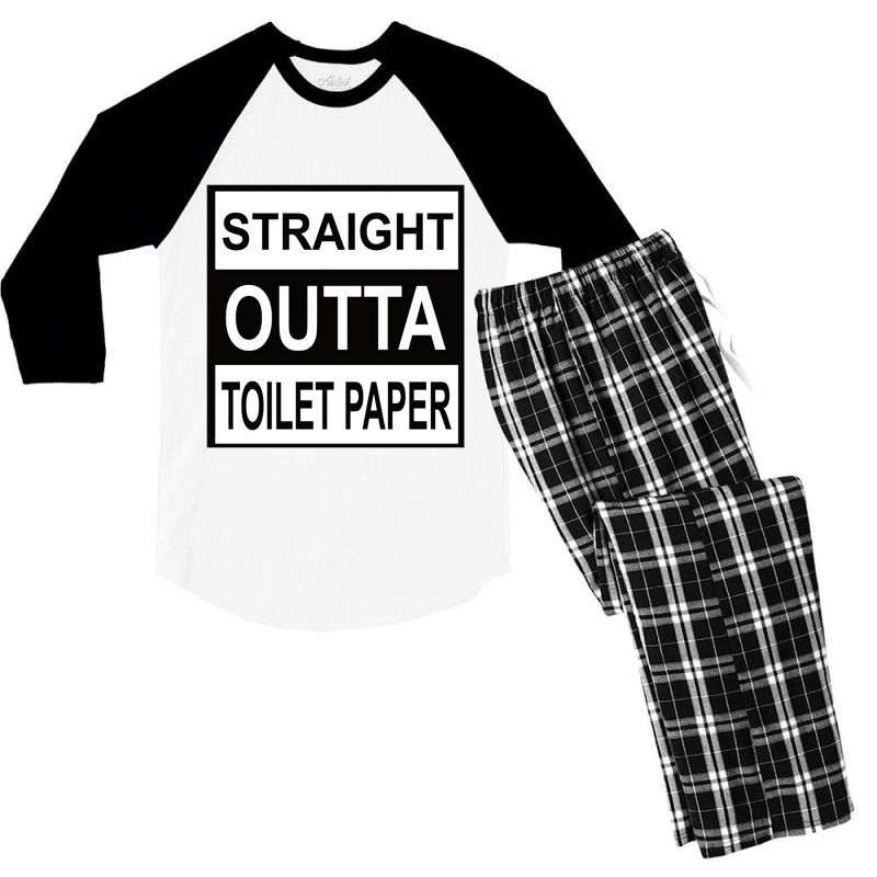 Straight Outta Toilet Paper Men's 3/4 Sleeve Pajama Set | Artistshot