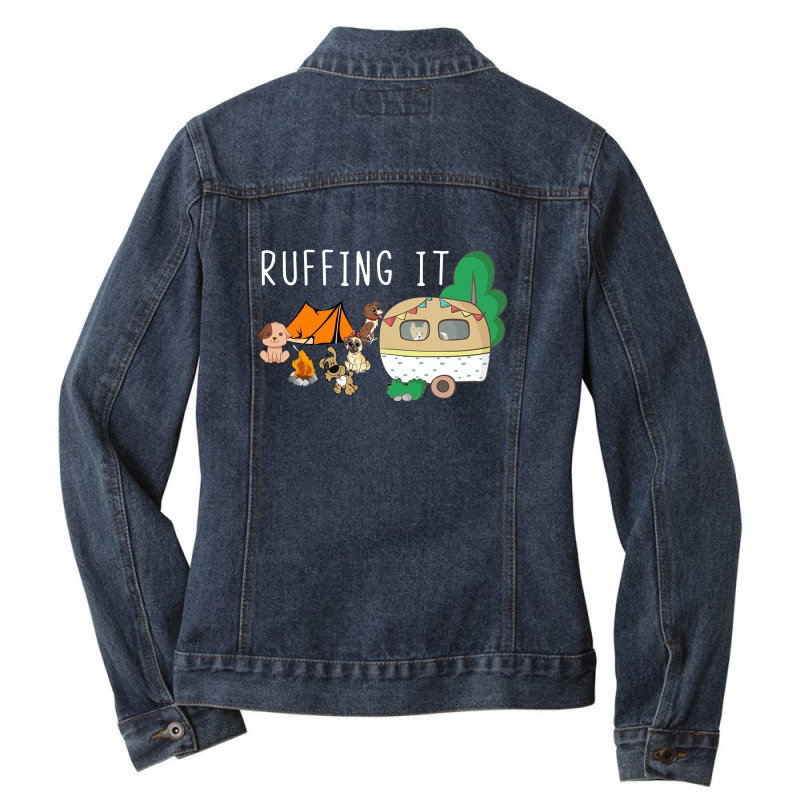 Camping Ruffing It Ladies Denim Jacket by hoainv | Artistshot