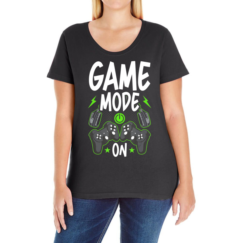 Trending Gamer Mode On Video Gamer Gaming Ladies Curvy T-Shirt by Kristina Ritchey | Artistshot