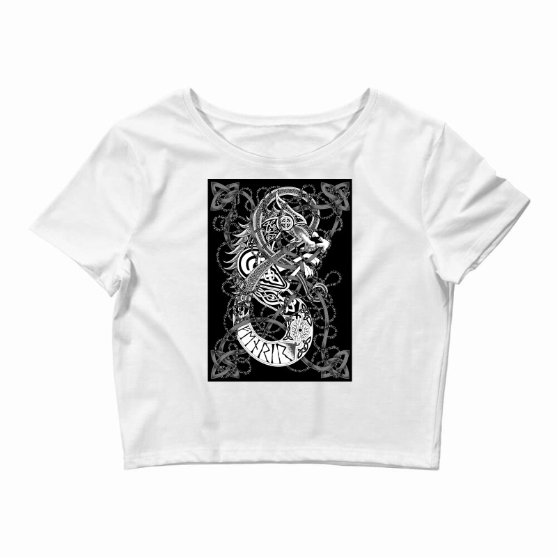 Fenrir Norse Mythology Wolf  Hippie Crop Top by epeldossieg | Artistshot