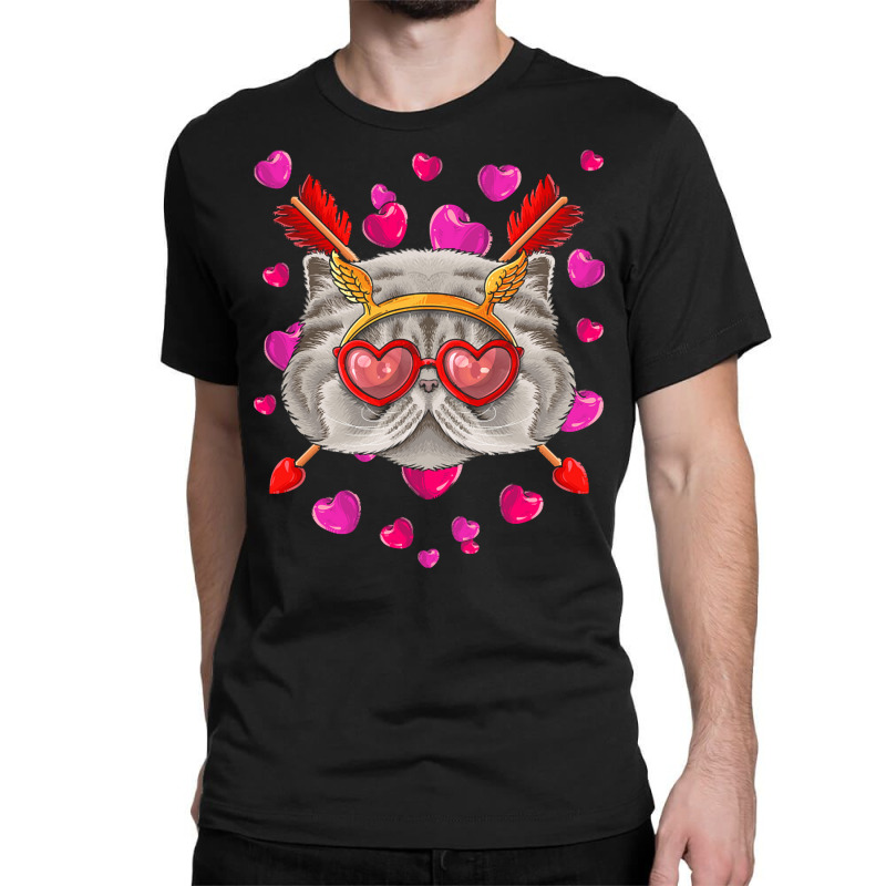 Persian Valentines Day T  Shirt Persian Valentines Day Cat Face Heart Classic T-shirt | Artistshot