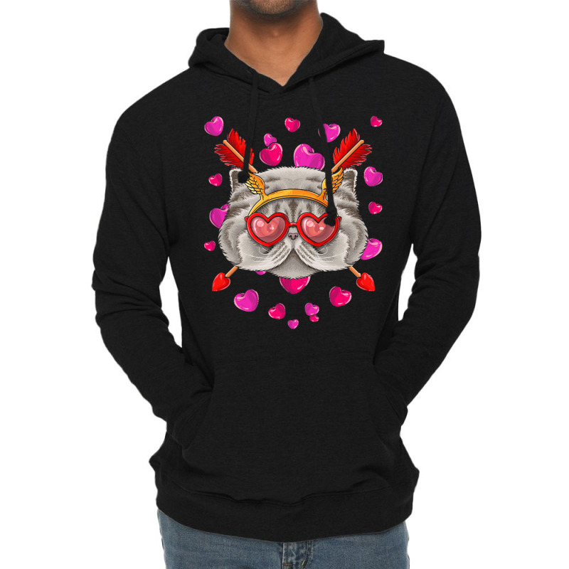 Persian Valentines Day T  Shirt Persian Valentines Day Cat Face Heart Lightweight Hoodie | Artistshot