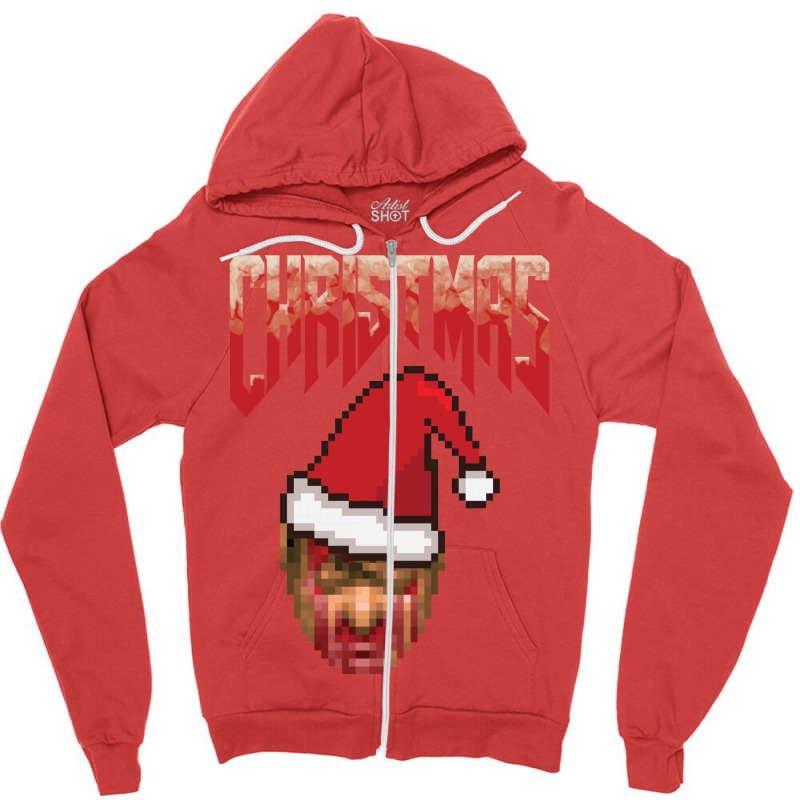 Christmas Doom Zipper Hoodie | Artistshot