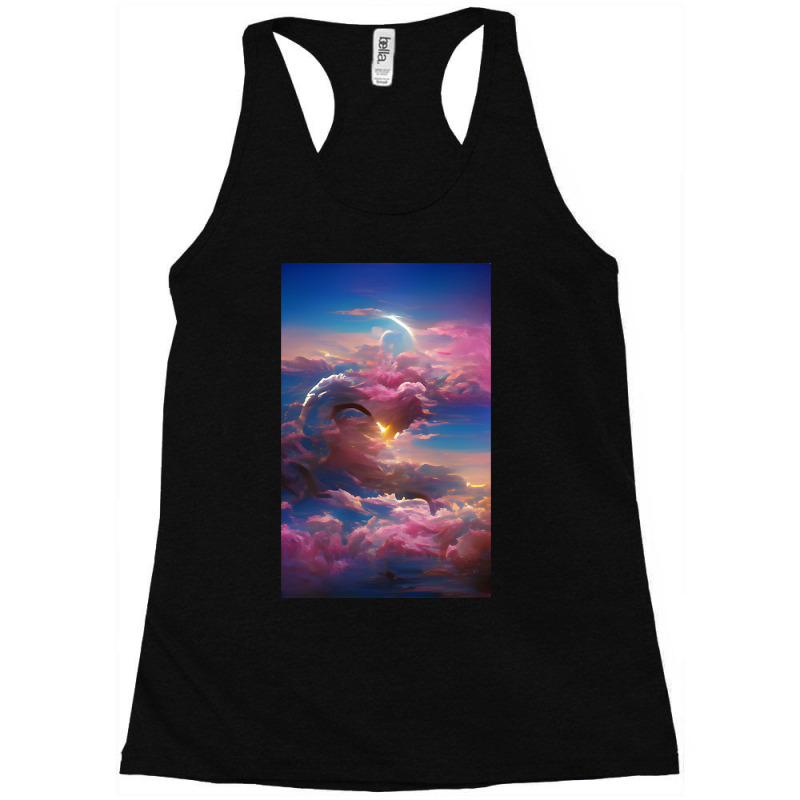 Trending Sun Light In Blue Sky Artsy Design Racerback Tank by greggjvandervor | Artistshot